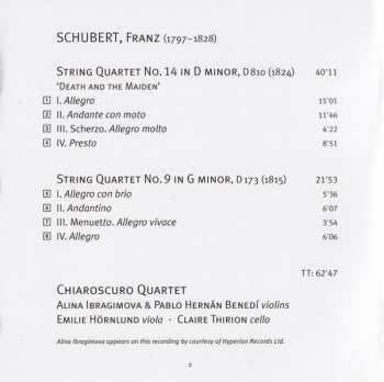 SACD Franz Schubert: String Quartets (No. 14 In D Minor 'Der Tod Und Das Mädchen, No. 9 In G Minor)