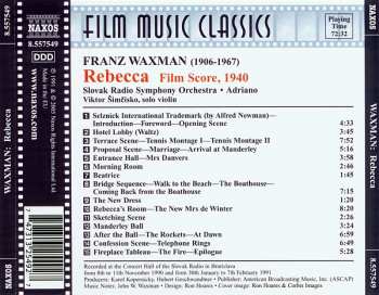 CD Franz Waxman: Rebecca (Film Score, 1940)