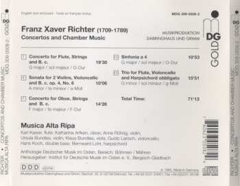 CD Franz Xaver Richter: Concertos For Oboe And For Flute And Chamber Music