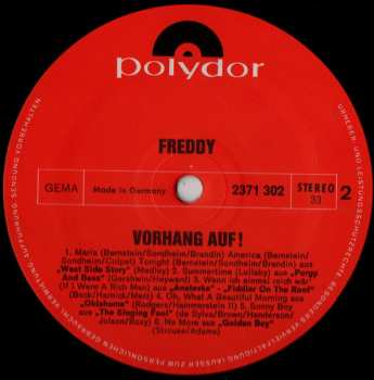 LP Freddy Quinn: Vorhang Auf !