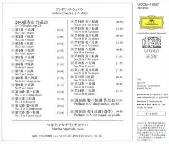 CD Frédéric Chopin: 24 Préludes Op.28 / Préludes, Nr.25 Op.45 / Nr.26 Op. Posth. LTD