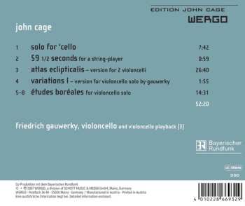 CD John Cage: Solo For 'Cello: Works For Violoncello