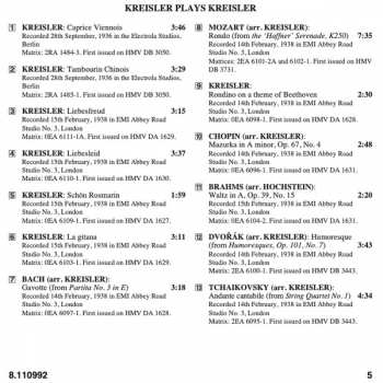CD Fritz Kreisler: Kreisler Plays Kreisler