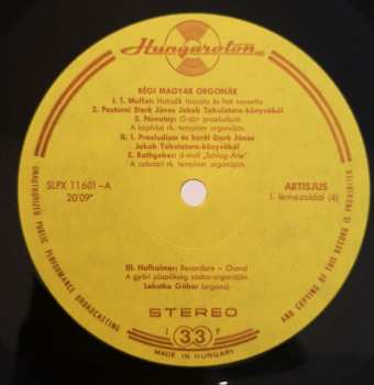 2LP/Caja Gábor Lehotka: Old Hungarian Organs