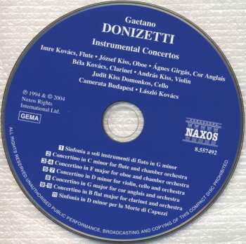CD Gaetano Donizetti: Double Concerto / Flute Concertino / Clarinet Concertino
