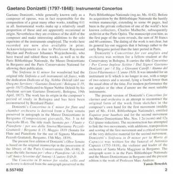 CD Gaetano Donizetti: Double Concerto / Flute Concertino / Clarinet Concertino