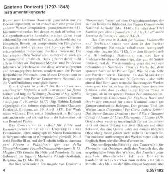 CD Gaetano Donizetti: Double Concerto / Flute Concertino / Clarinet Concertino