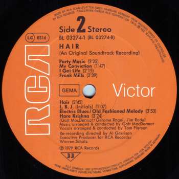 2LP Galt MacDermot: Hair (Original Soundtrack Recording)