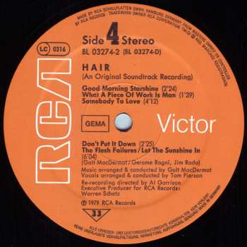 2LP Galt MacDermot: Hair (Original Soundtrack Recording)