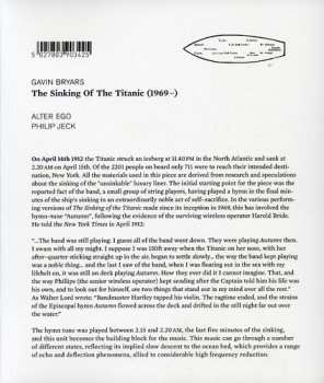 CD Gavin Bryars: The Sinking Of The Titanic LTD