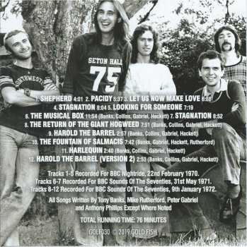 CD Genesis: The Lost Radio Recordings (BBC Sessions 1970-1972)