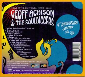 CD Geoff Achison & The Souldiggers: 20th Anniversary Concert 1994-2014 DLX
