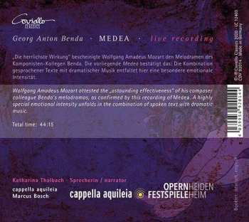 CD Georg Anton Benda: Medea: Ein Mit Musik Vermischtes Melodram Version von 1784