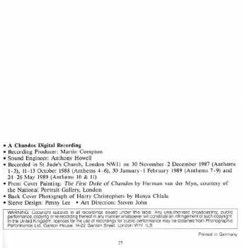 4CD/Caja Georg Friedrich Händel: Chandos Anthems (Complete)