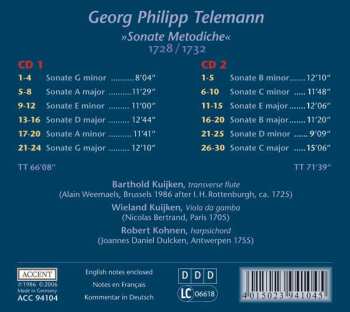 2CD Georg Philipp Telemann: Sonate Metodiche 1728/1732