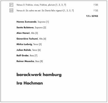 CD Georg Philipp Telemann: Die Dicken Wolken Scheiden Sich; Festmusik Für Altona