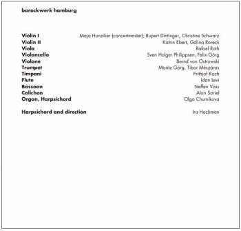 CD Georg Philipp Telemann: Die Dicken Wolken Scheiden Sich; Festmusik Für Altona