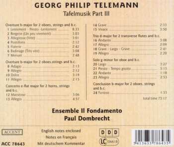CD Georg Philipp Telemann: Tafelmusik Part III