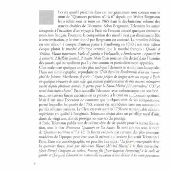 CD Georg Philipp Telemann: Quatuors Parisiens