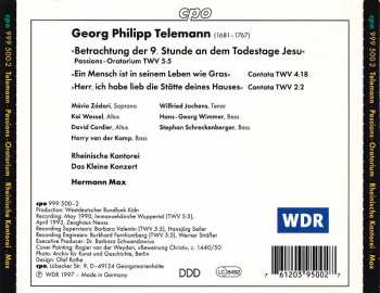 CD Georg Philipp Telemann: Passions-Oratorium. 2 Kantaten