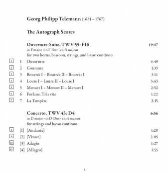 CD Georg Philipp Telemann: The Autograph Scores
