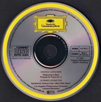 CD Leonard Bernstein: Rhapsody In Blue · West Side Story: Symphonic Dances