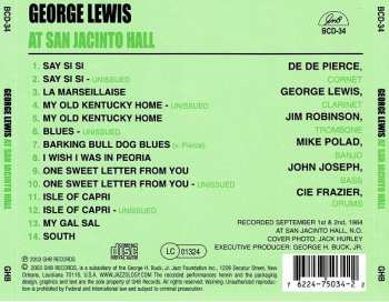 CD George Lewis: At San Jacinto Hall