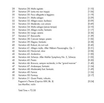 CD George Rochberg: Caprice Variations For Unaccompanied Violin