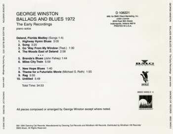 CD George Winston: Ballads And Blues 1972 (The Early Recordings Piano Solos)