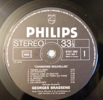 LP Georges Brassens: Nouvelles Chansons