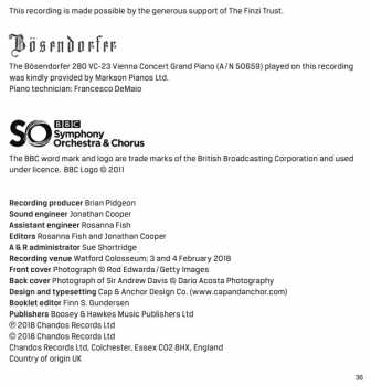 SACD BBC Symphony Orchestra: Cello Concerto / Eclogue / New Year Music / Grand Fantasia And Toccata