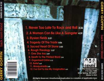 CD Gerry Goffin: Back Room Blood