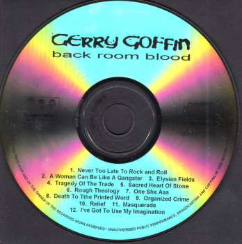 CD Gerry Goffin: Back Room Blood