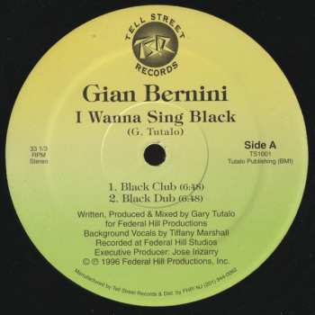 LP Gian Bernini: I Wanna Sing Black