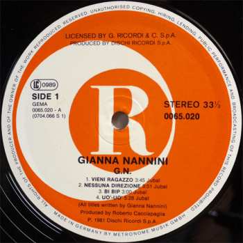LP Gianna Nannini: G.N.