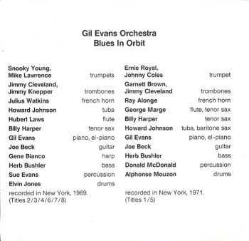 CD Gil Evans: Blues In Orbit