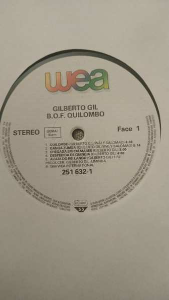 LP Gilberto Gil: B.O.F. Quilombo