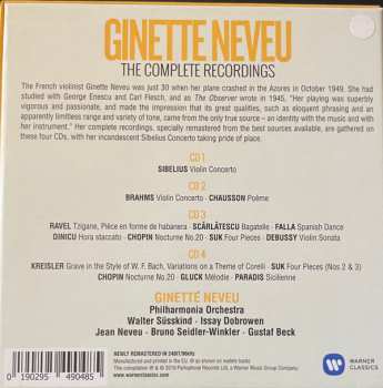 4CD/Caja Ginette Neveu: The Complete Recordings