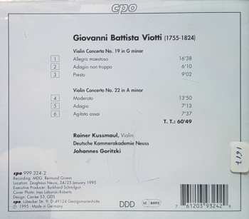 CD Rainer Kussmaul: Giovanni Battista Viotti - Violin Concertos 19 & 22