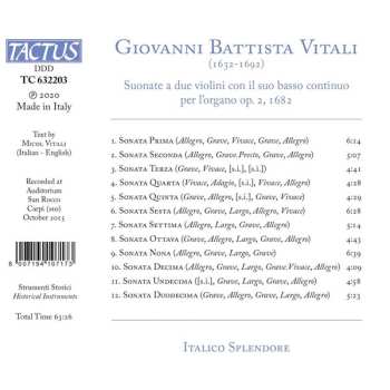 CD Giovanni Battista Vitali: Sonate A Due Violini Ip. 2, 1682