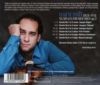 CD Eugene Ysaye: Sonatas For Solo Violin