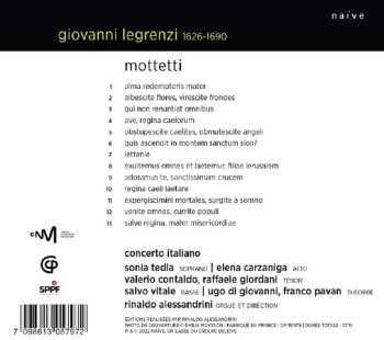 CD Giovanni Legrenzi: Mottetti