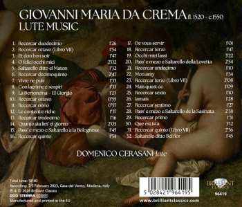 CD Giovanni Maria Da Crema: Lute Music