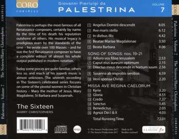 CD Giovanni Pierluigi da Palestrina: Giovanni Pierluigi Da Palestrina Volume 7