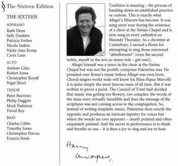 CD Gregorio Allegri: Miserere / Missa Papae Marcelli