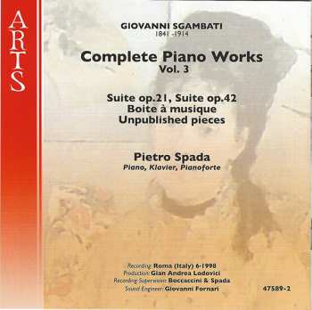 CD Giovanni Sgambati: Piano Works Vol. 3