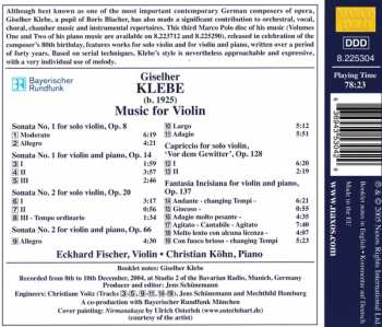 CD Giselher Klebe: Klebe: Music For Violin