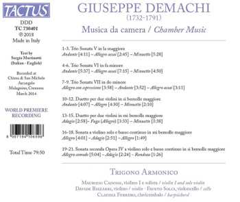 CD Giuseppe Demachi: Musica Da Camera