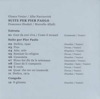 CD Glauco Venier: Suite Per Pier Paolo