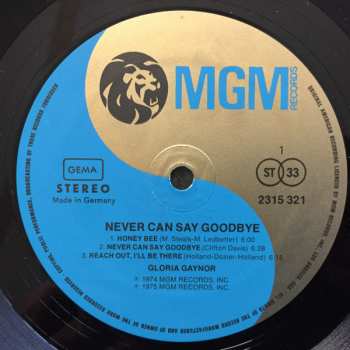 LP Gloria Gaynor: Never Can Say Goodbye